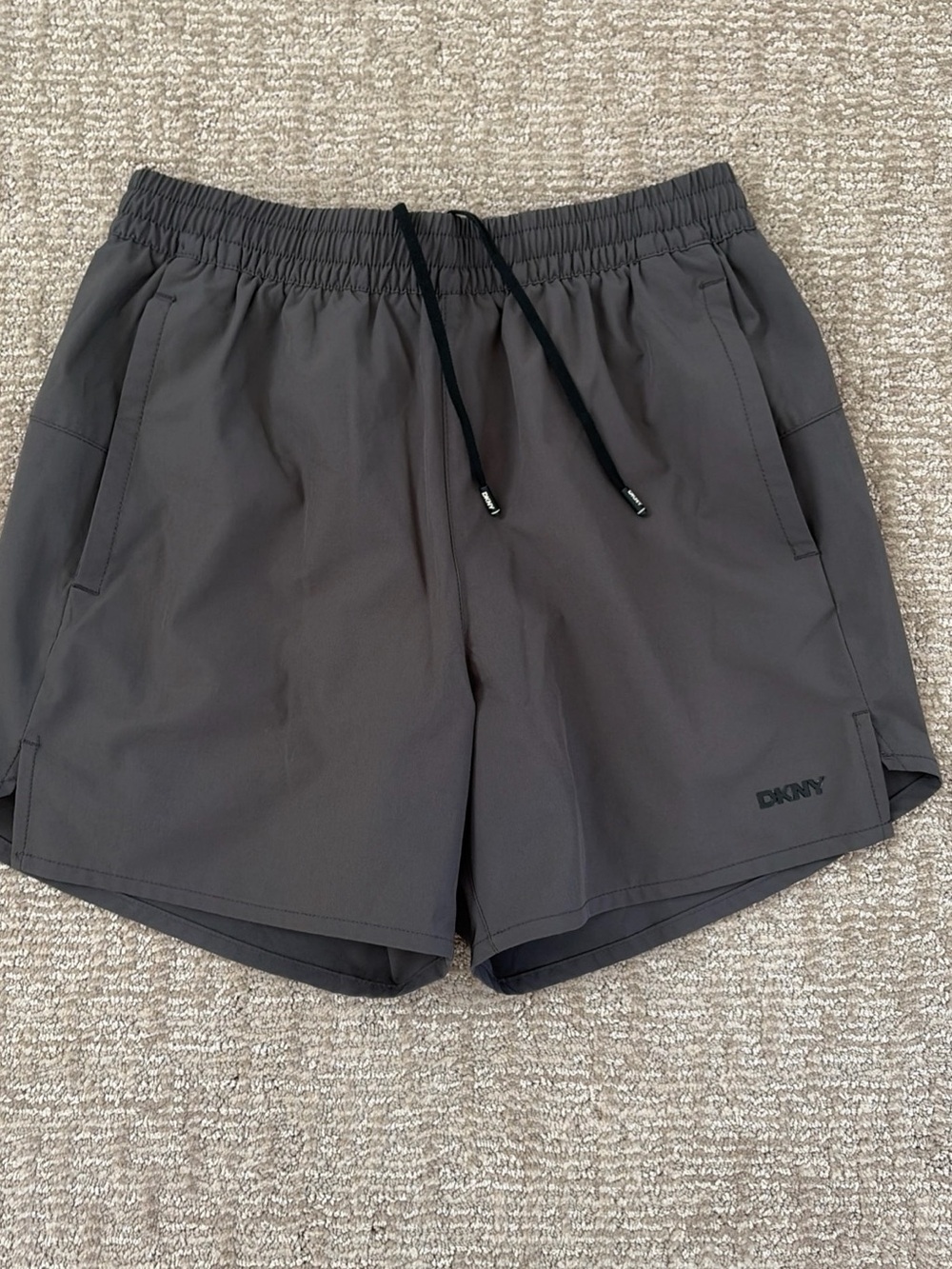 DKNY Men's Charcoal Athletic Drawstring Shorts